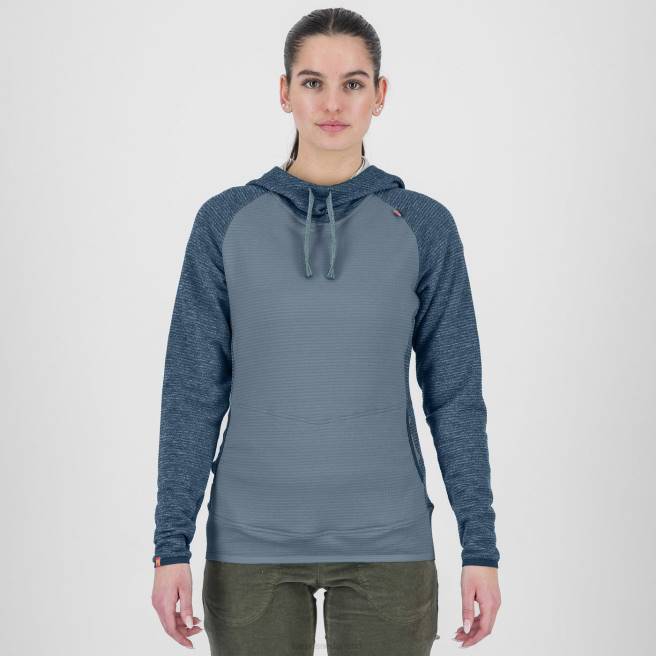 vlies| Karpos vrouwen camouflage met capuchon bergbron/beringzee HD6V1175
