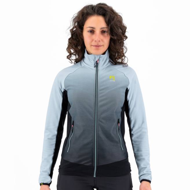 vlies| Karpos vrouwen crderes met fleece zwart/stoffig blauw HD6V1152