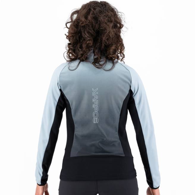 vlies| Karpos vrouwen crderes met fleece zwart/stoffig blauw HD6V1152