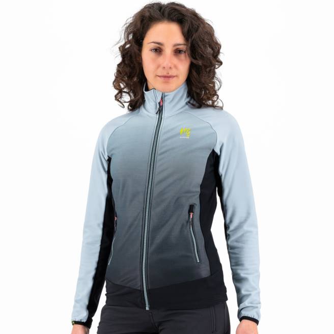 vlies| Karpos vrouwen crderes met fleece zwart/stoffig blauw HD6V1152