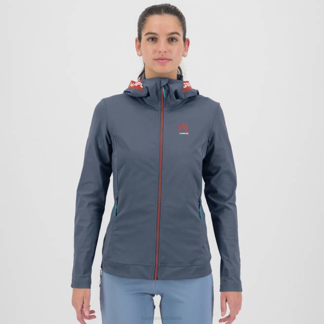 vlies| Karpos vrouwen easyfrizz w-hoodie met volledige ritssluiting vintage indigo/heet koraal HD6V1143