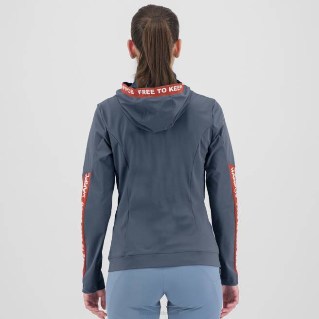 vlies| Karpos vrouwen easyfrizz w-hoodie met volledige ritssluiting vintage indigo/heet koraal HD6V1143