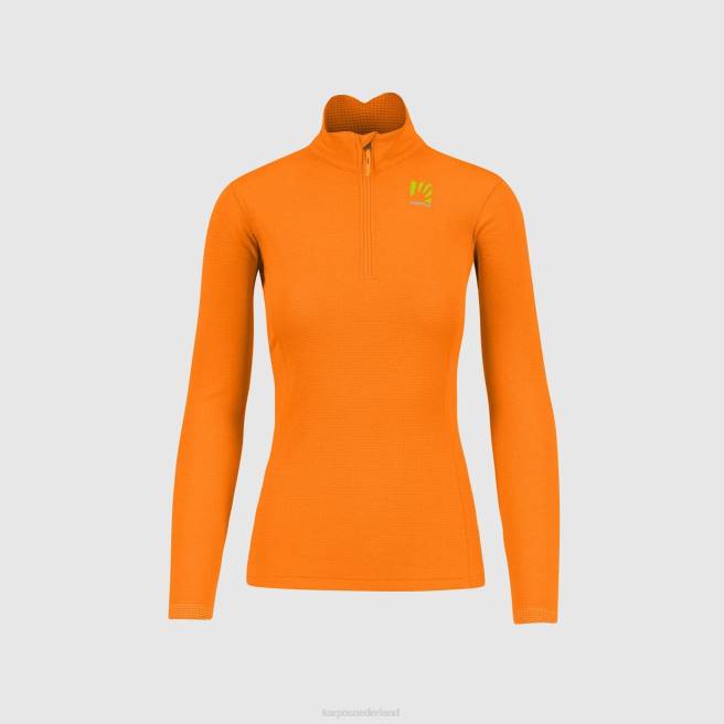 vlies| Karpos vrouwen pizzocco met halve ritssluiting levendig oranje HD6V1205