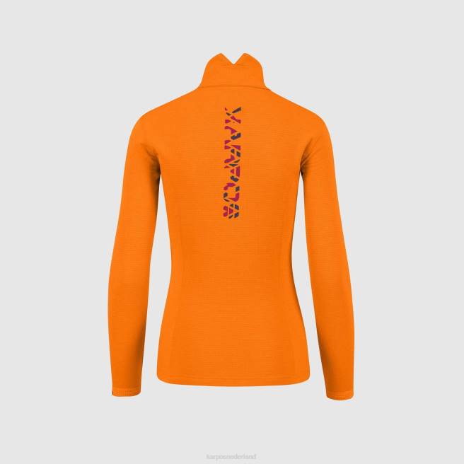 vlies| Karpos vrouwen pizzocco met halve ritssluiting levendig oranje HD6V1205