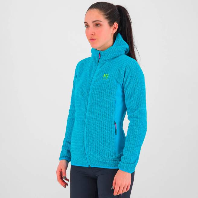 vlies| Karpos vrouwen rochetta met capuchonfleece blauwe atol HD6V1171
