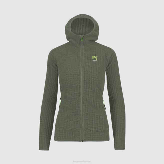 vlies| Karpos vrouwen rochetta met capuchonfleece tijm HD6V1169