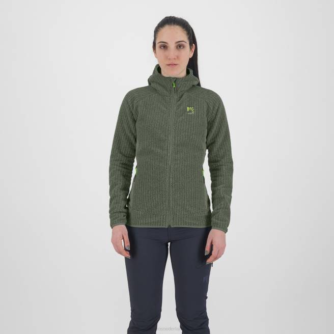 vlies| Karpos vrouwen rochetta met capuchonfleece tijm HD6V1169
